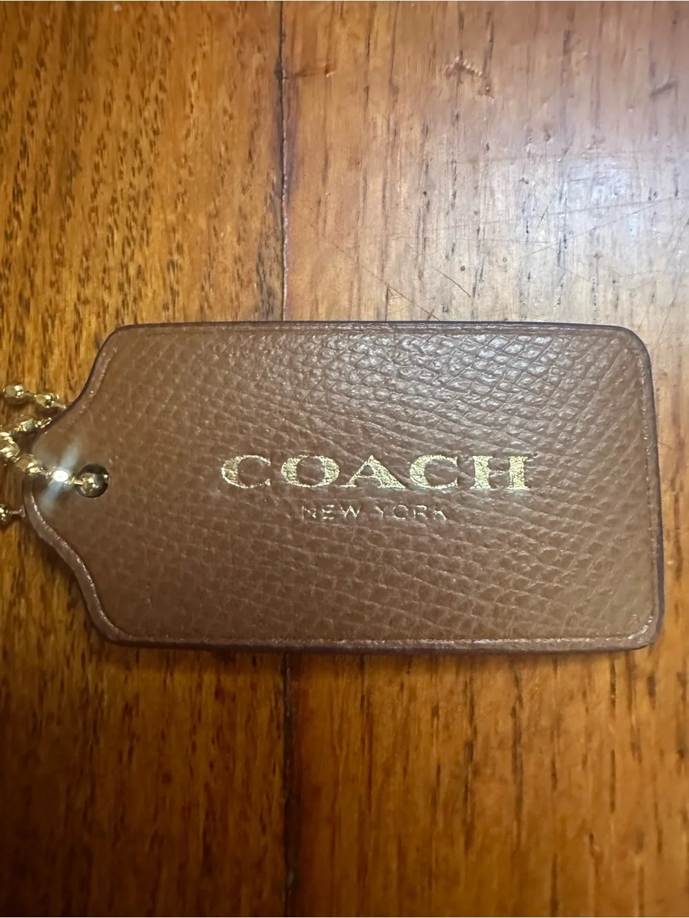 COACH Large Caramel Brown Leather Replacement Purse Handbag Hang Tag Charm